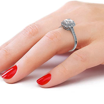 Vintage style Art Deco engagement ring