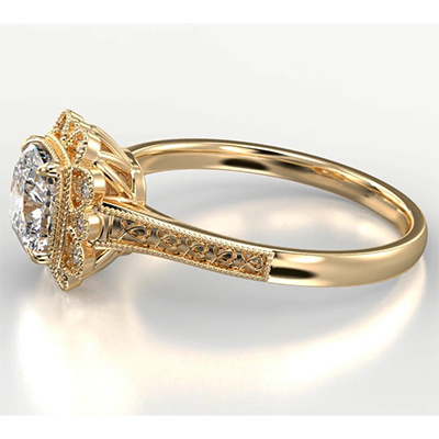 Vintage style Art Deco engagement ring