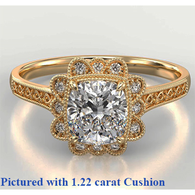 Vintage style Art Deco engagement ring