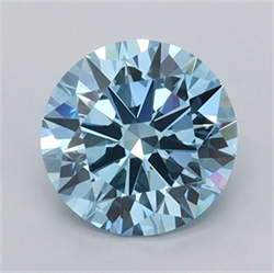 Picture of Lab Grown Diamond 1.23 Carats, Round with Excellent Cut, Fancy Vivid Blue Color, VVS2 Clarity and Certified by IGI
