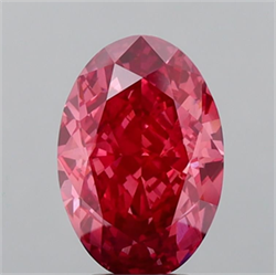 Picture of Lab Grown Diamond 5.03 Carats, Oval with  Cut, Fancy Vivid Pink Color, VS1 Clarity and Certified by IGI