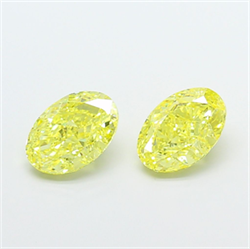 Picture of Lab Grown Diamond 2.00 Carats, Oval with  Cut, Fancy Vivid Yellow Color, VS1 Clarity and Certified by IGI
