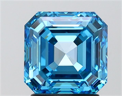 Picture of Lab Grown Diamond 2.33 Carats, Emerald with  Cut, Fancy Vivid Blue Color, VS1 Clarity and Certified by IGI