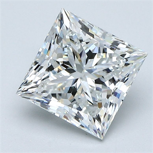 Picture of Natural Diamond 2.51 Carats, Princess with  Cut, E Color, SI1 Clarity and Certified by GIA