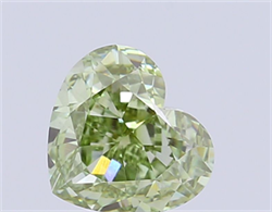 Picture of Lab Grown Diamond 2.93 Carats, Heart with  Cut, Fancy Vivid Green Color, VVS2 Clarity and Certified by IGI