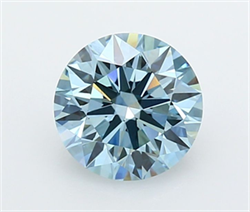 Picture of Lab Grown Diamond 1.99 Carats, Round with Ideal Cut, Fancy Vivid Blue Color, VVS2 Clarity and Certified by IGI