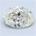 2.01 Carats, Oval Diamond with  Cut, G Color, SI1 Clarity and Certified by EGL