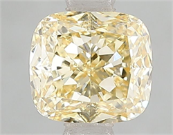 Picture of Lab Grown Diamond 1.50 Carats, CUSHION MODIFIED with  Cut, Fancy Intense Yellow Color, VS2 Clarity and Certified by IGI