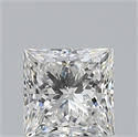 Natural Diamond 0.72 Carats, Princess with  Cut, F Color, VVS1 Clarity and Certified by GIA