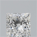 Natural Diamond 0.72 Carats, Princess with  Cut, F Color, VVS1 Clarity and Certified by GIA