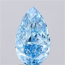 Picture of Lab Grown Diamond 2.51 Carats, Pear with  Cut, Fancy Vivid Blue Color, VS2 Clarity and Certified by IGI