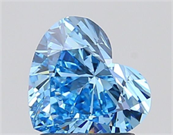 Picture of Lab Grown Diamond 1.51 Carats, Heart with  Cut, Fancy Vivid Blue Color, VVS1 Clarity and Certified by IGI