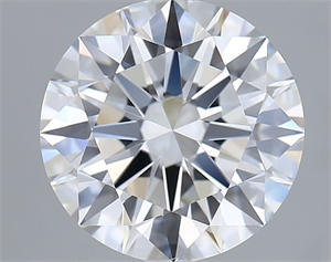 Picture of Lab Grown Diamond 2.52 Carats, Round with Excellent Cut, D Color, VVS2 Clarity and Certified by GIA