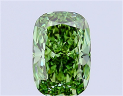 Picture of Lab Grown Diamond 4.22 Carats, CUSHION MODIFIED with  Cut, Fancy Vivid Green Color, VS1 Clarity and Certified by IGI