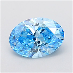Picture of Lab Grown Diamond 2.05 Carats, Oval with  Cut, Fancy Vivid Blue Color, VS1 Clarity and Certified by IGI