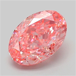 Picture of Lab Grown Diamond 2.07 Carats, Oval with  Cut, Fancy Vivid Pink Color, VVS2 Clarity and Certified by IGI