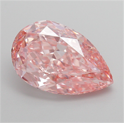 Picture of Lab Grown Diamond 11.07 Carats, Pear with  Cut, Fancy Vivid Pink Color, VS1 Clarity and Certified by IGI