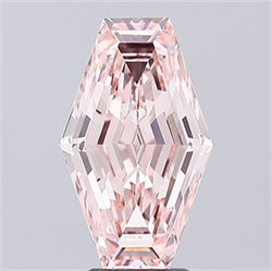 Picture of Lab Grown Diamond 4.09 Carats, HEXAGONAL with  Cut, Fancy Intense Pink Color, VVS2 Clarity and Certified by IGI