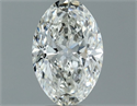 Natural Diamond 0.50 Carats, Oval with  Cut, I Color, SI2 Clarity and Certified by GIA