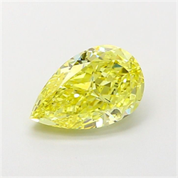 Picture of Lab Grown Diamond 1.57 Carats, Pear with  Cut, Fancy Intense Yellow Color, VS2 Clarity and Certified by IGI