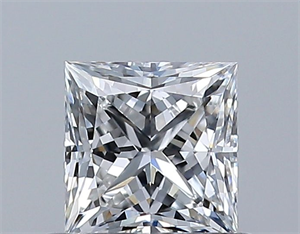 Picture of Natural Diamond 0.51 Carats, Princess with  Cut, E Color, VVS2 Clarity and Certified by GIA