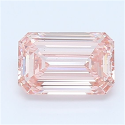 Picture of Lab Grown Diamond 1.50 Carats, Emerald with  Cut, Fancy Vivid Pink Color, VS2 Clarity and Certified by IGI