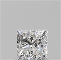Natural Diamond 0.50 Carats, Princess with  Cut, F Color, VVS2 Clarity and Certified by GIA