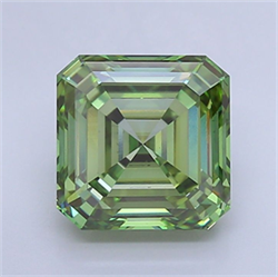 Picture of Lab Grown Diamond 4.74 Carats, Asscher with  Cut, Fancy Vivid Green Color, VS1 Clarity and Certified by IGI