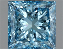 Picture of Lab Grown Diamond 1.51 Carats, Princess with  Cut, Fancy Vivid Blue Color, VS1 Clarity and Certified by IGI