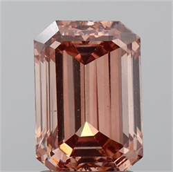 Picture of Lab Grown Diamond 1.89 Carats, Emerald with  Cut, Fancy Brown Color, VS2 Clarity and Certified by IGI