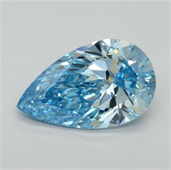 Picture of Lab Grown Diamond 5.06 Carats, Pear with  Cut, Fancy Vivid Blue Color, VS1 Clarity and Certified by IGI