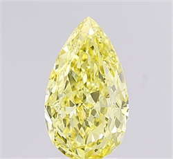 Picture of Lab Grown Diamond 1.69 Carats, Pear with  Cut, Fancy Intense Yellow Color, VS2 Clarity and Certified by IGI