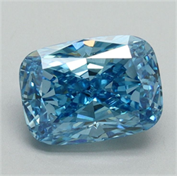 Picture of Lab Grown Diamond 1.54 Carats, CUSHION MODIFIED with  Cut, Fancy Vivid Blue Color, VS1 Clarity and Certified by IGI