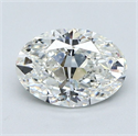 Natural Diamond 1.30 Carats, Oval with  Cut, H Color, VS1 Clarity and Certified by GIA