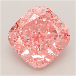 Picture of Lab Grown Diamond 4.08 Carats, CUSHION MODIFIED with  Cut, Fancy Vivid Pink Color, VS1 Clarity and Certified by IGI