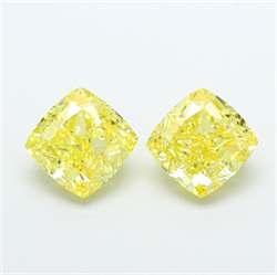 Picture of Lab Grown Diamond 2.53 Carats, CUSHION MODIFIED with  Cut, Fancy Vivid Yellow Color, VS1 Clarity and Certified by IGI