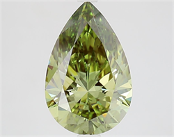 Picture of Lab Grown Diamond 2.78 Carats, Pear with  Cut, Fancy Vivid Green Color, VS1 Clarity and Certified by IGI