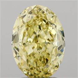 Picture of Lab Grown Diamond 3.09 Carats, Oval with  Cut, Fancy Yellow Color, VVS2 Clarity and Certified by IGI