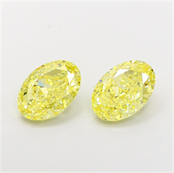Picture of Lab Grown Diamond 2.09 Carats, Oval with  Cut, Fancy Intense Yellow Color, VVS2 Clarity and Certified by IGI