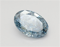 Picture of Lab Grown Diamond 1.68 Carats, Oval with  Cut, Fancy Vivid Blue Color, VS2 Clarity and Certified by IGI
