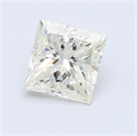 2.00 Carats, Princess Diamond with  Cut, H Color, SI1 Clarity and Certified by EGL