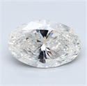 2.05 Carats, Oval Diamond with  Cut, D Color, SI2 Clarity and Certified by EGL