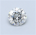 0.60 Carats, Round Diamond with Very Good Cut, D Color, SI1 Clarity and Certified by EGL
