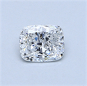 0.50 Carats, Cushion Diamond with  Cut, D Color, SI1 Clarity and Certified by EGL