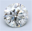 3.50 Carats, Round Diamond with Excellent Cut, F Color, SI2 Clarity and Certified by EGL