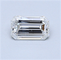 0.72 Carats, Emerald Diamond with  Cut, D Color, SI1 Clarity and Certified by EGL