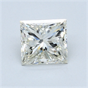 1.50 Carats, Princess Diamond with  Cut, H Color, SI1 Clarity and Certified by EGL
