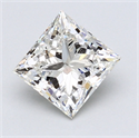 1.30 Carats, Princess Diamond with  Cut, F Color, VS1 Clarity and Certified by EGL