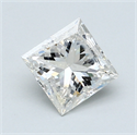 1.55 Carats, Princess Diamond with  Cut, E Color, SI2 Clarity and Certified by EGL
