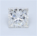 1.43 Carats, Princess Diamond with  Cut, D Color, SI2 Clarity and Certified by EGL